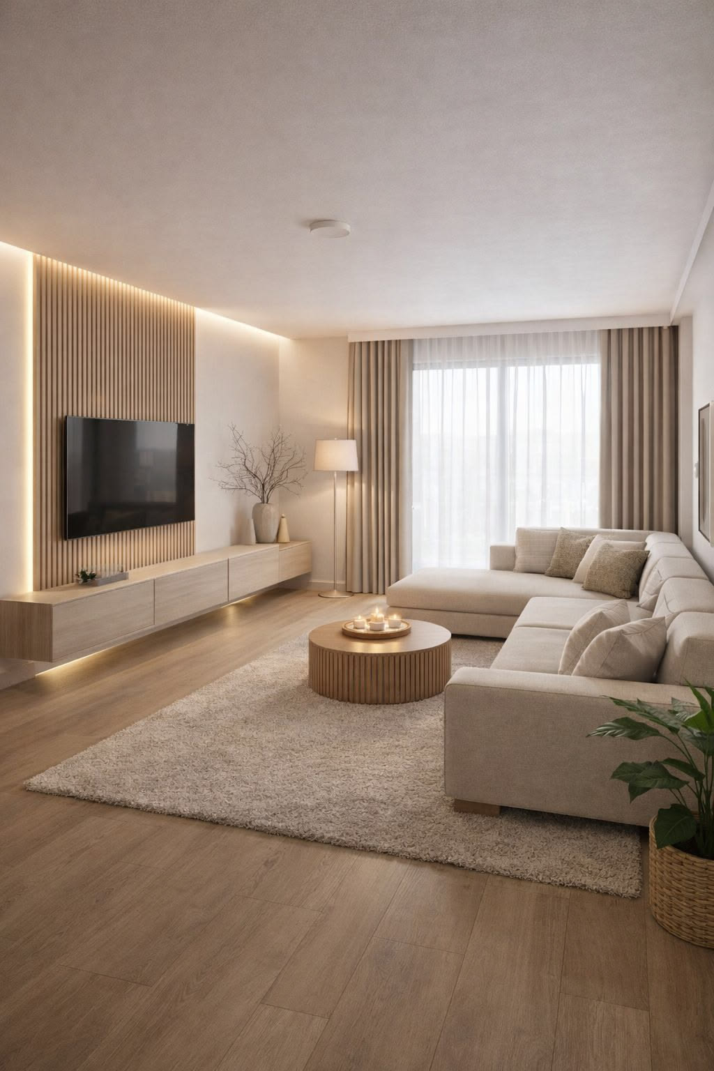 Natural oak living space